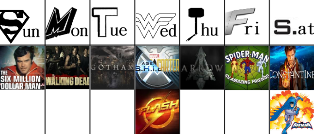 Channel Superhero schedule